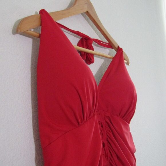 Swimsuits For All One Piece Swimsuit 22 Red Ruched Underwire Tummy Control Beach - Picture 4 of 9